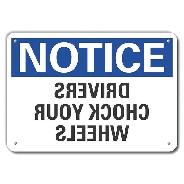 Lyle Notice Sign, 10 in H, 14 in W, Aluminum, Horizontal Rectangle, English, LCU5-0177-RA_14X10 - LCU5-0177-RA_14X10