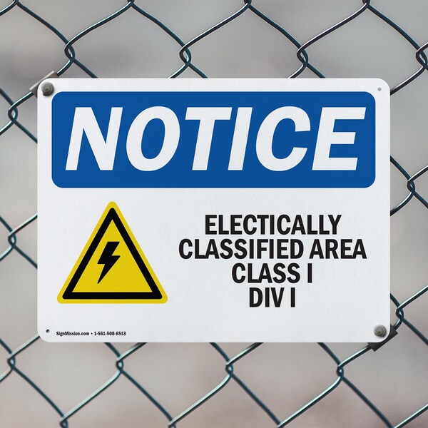 Signmission Electrically Classified Area, 24 in W x Rectangle, Plastic - OS-2PACK-NS-P-1824-L-11704