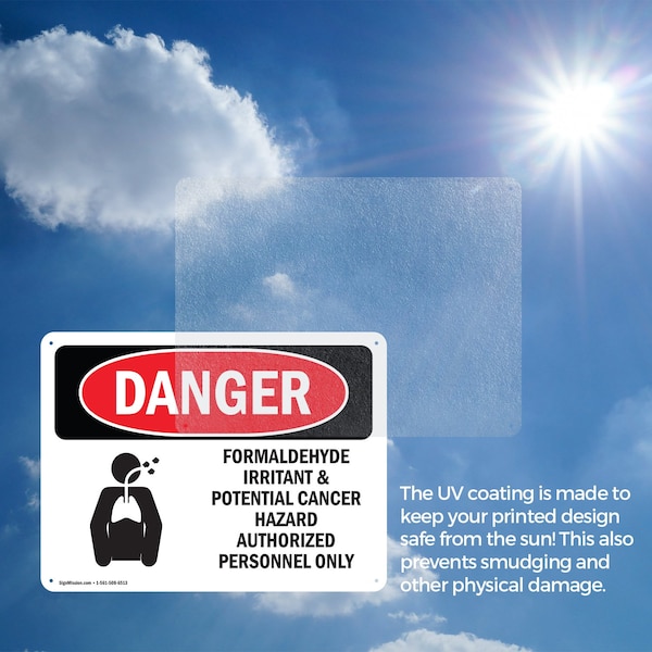 Signmission Formaldehyde Irritant Hazard Danger Sign, Plastic, 10in W x 7in L, 2PK - OS-2PACK-DS-P-710-L-1266
