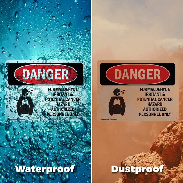 Signmission Formaldehyde Irritant Hazard Danger Sign, Plastic, 10in W x 7in L, 2PK - OS-2PACK-DS-P-710-L-1266