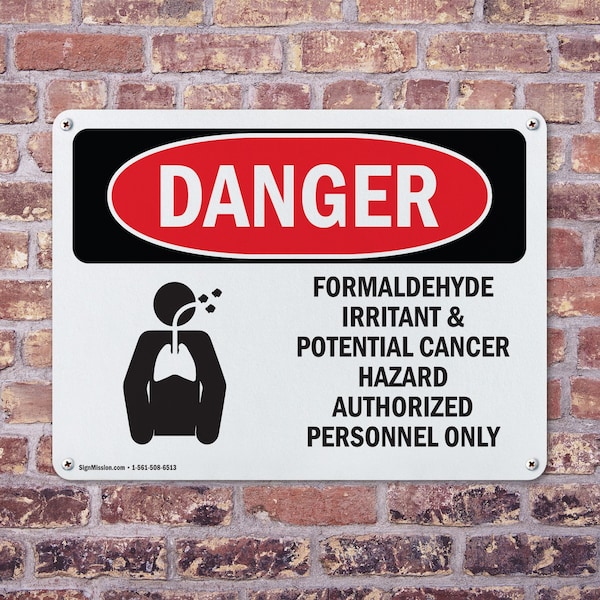 Signmission Formaldehyde Irritant Hazard Danger Sign, Plastic, 10in W x 7in L, 2PK - OS-2PACK-DS-P-710-L-1266