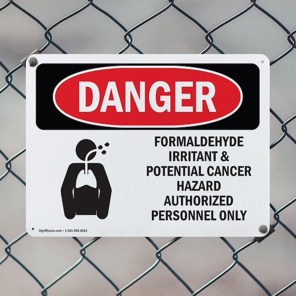 Signmission Formaldehyde Irritant Hazard Danger Sign, Plastic, 10in W x 7in L, 2PK - OS-2PACK-DS-P-710-L-1266