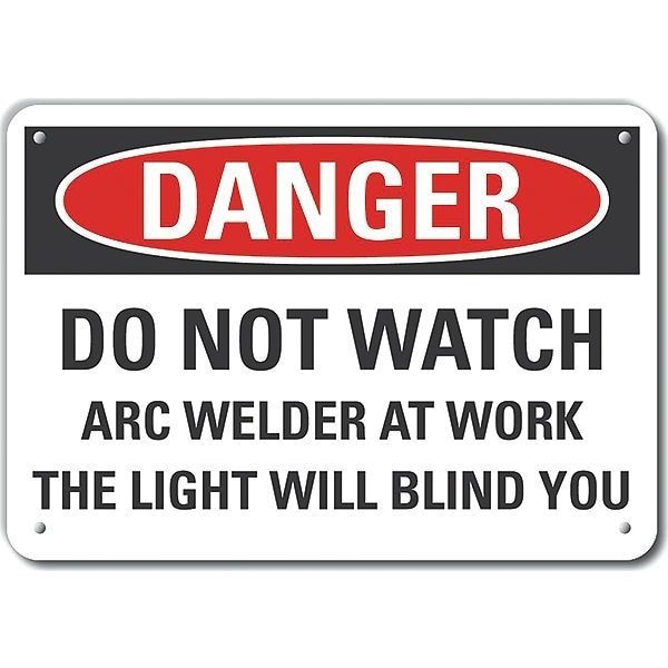 Lyle Reflective  Welding Danger Sign, 10 in Height, 14 in Width, Aluminum, Horizontal Rectangle, English - LCU4-0665-RA_14X10