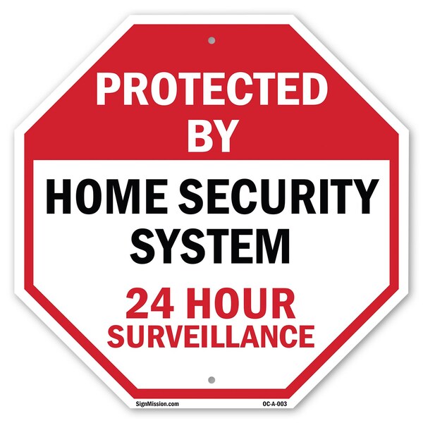 Signmission Protected By Home Security System 2, 10 Inch X 10 Inch, Plastic Sign - OC-P-10-3