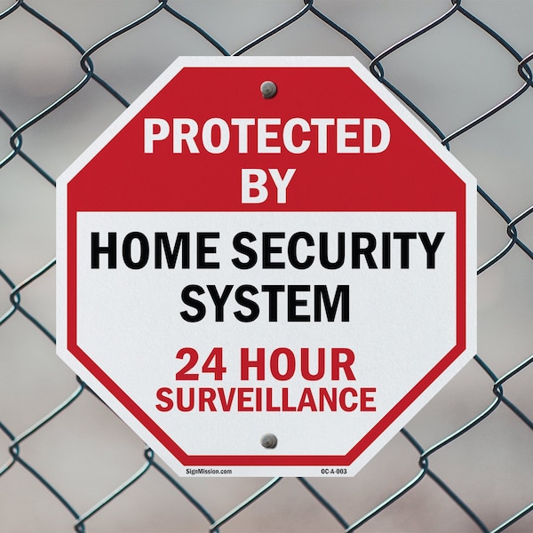 Signmission Protected By Home Security System 2, 10 Inch X 10 Inch, Plastic Sign - OC-P-10-3