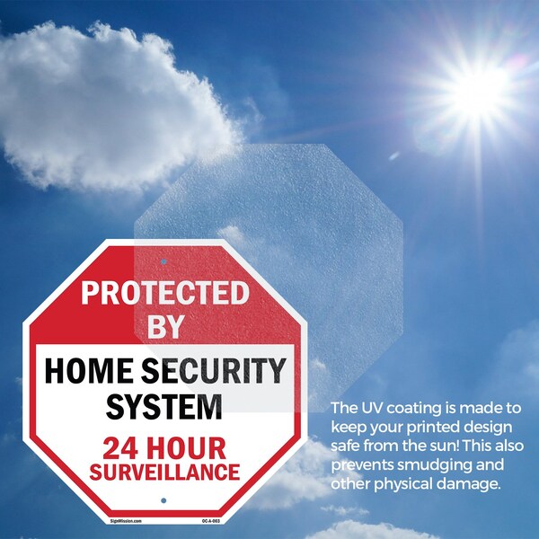 Signmission Protected By Home Security System 2, 10 Inch X 10 Inch, Plastic Sign - OC-P-10-3