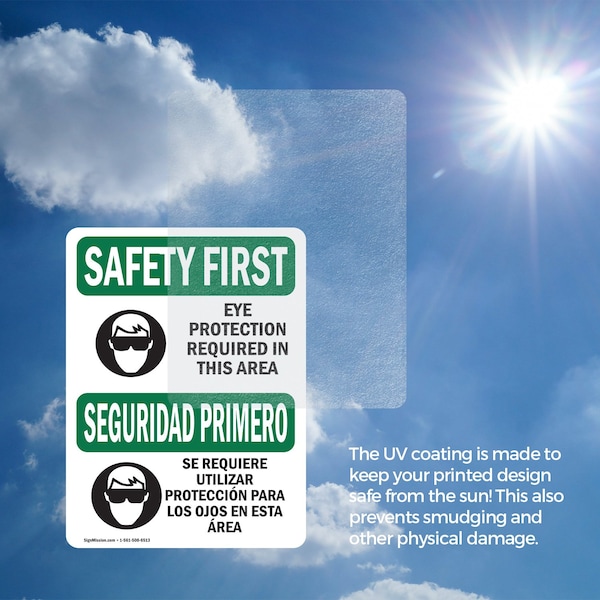 Signmission 14 in Height, 10 in Width, Vinyl Decal, Rectangle, Bilingual - OS-2PACK-SF-D-1014-L-10786