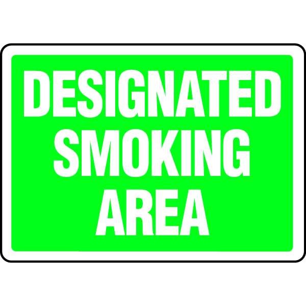 Accuform Smoking Area Sign, 10" H, 14 in W, Rectangle, English, MSMK590VA - MSMK590VA