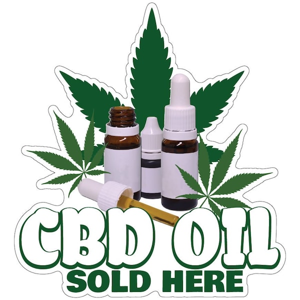 Signmission CBD Oil Sold Here Decal Concession Stand Food Truck Sticker, 24" x 10", D-DC-24 CBD Oil Sold Here19 - D-DC-24 CBD OIL SOLD HERE19
