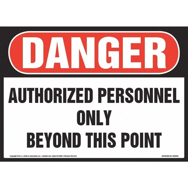 Jj Keller Danger, Authorized Personnel Only Sign - 8001307
