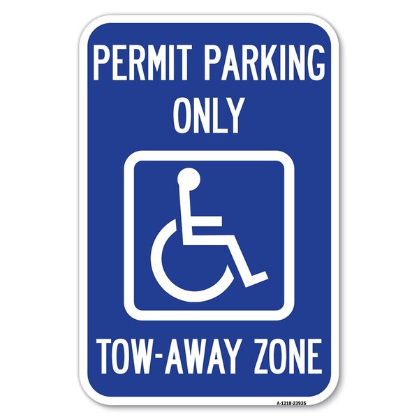 Signmission Georgia ADA Handicapped Parking Sign Acc Heavy-Gauge Aluminum Sign, 12" x 18", A-1218-23935 - A-1218-23935