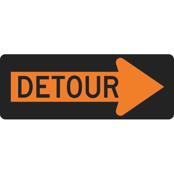 Lyle Detour Right Traffic Sign, 18 in Height, 48 in Width, Aluminum, Horizontal Rectangle, English - M4-10R-48HA