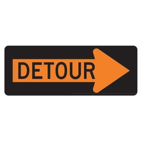 Lyle Detour Right Traffic Sign, 18 in Height, 48 in Width, Aluminum, Horizontal Rectangle, English - M4-10R-48HA