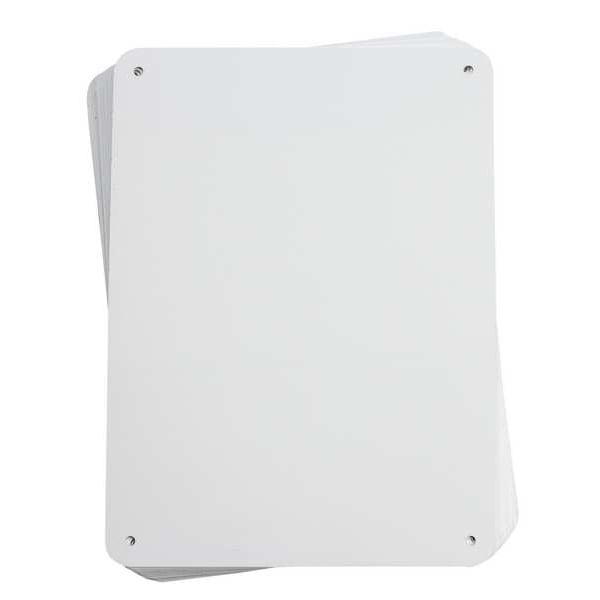 Brady Blank Sign, 10-1/4" W, 7-1/4" H, No Text, Aluminum, White - 13632