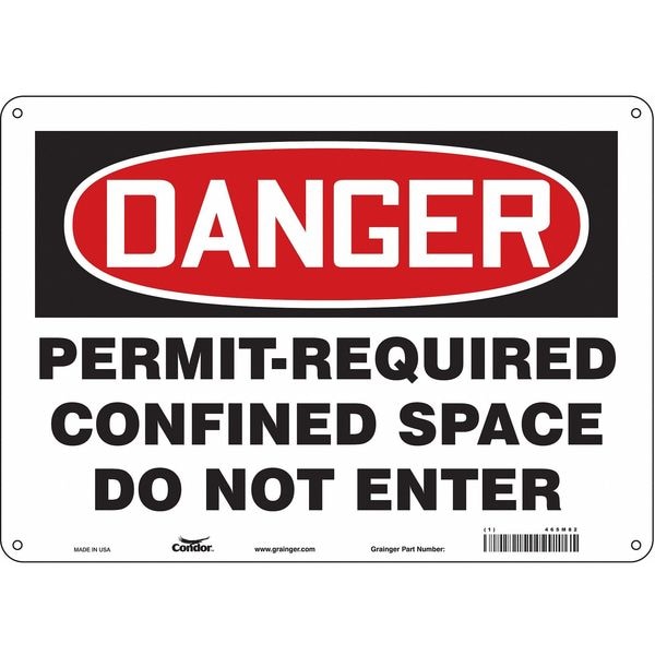 Condor Safety Sign, 10 in Height, 14 in Width, Aluminum, Horizontal Rectangle, English, 465M82 - 465M82