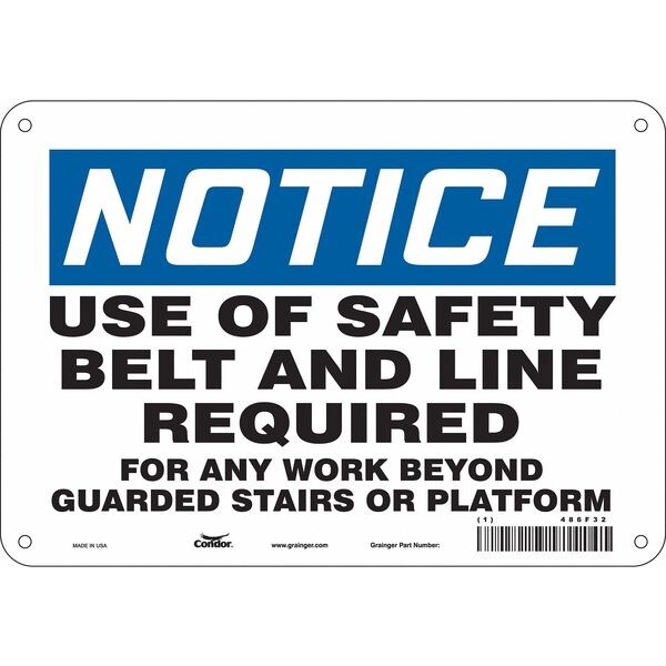 Condor Safety Sign, 7 in Height, 10 in Width, Aluminum, Vertical Rectangle, English, 486F32 - 486F32