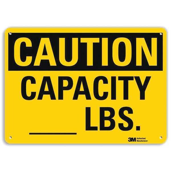 Lyle Caution, Capacity _ Lbs., 7 in x 10 in, Vertical Rectangle, Aluminum, U4-1104-RA_10X7 - U4-1104-RA_10X7