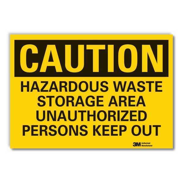 Lyle Hazardous Waste Caution Reflective Label, 3 1/2 in H, 5 in W, English, LCU3-0448-RD_5x3.5 - LCU3-0448-RD_5X3.5