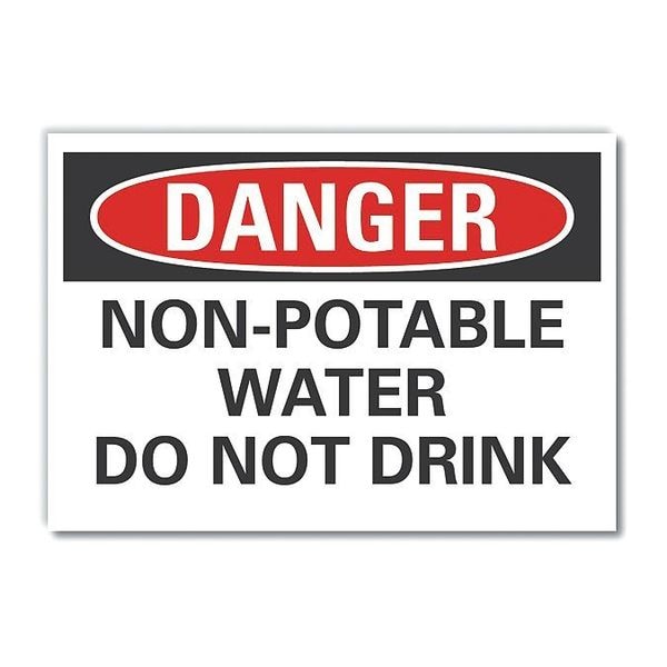 Lyle Danger, Non-Potable Water Do Not Drink, 5 in W x 3 1/2 in H, , Polyester, LCU4-0513-ND_5X3.5 - LCU4-0513-ND_5X3.5