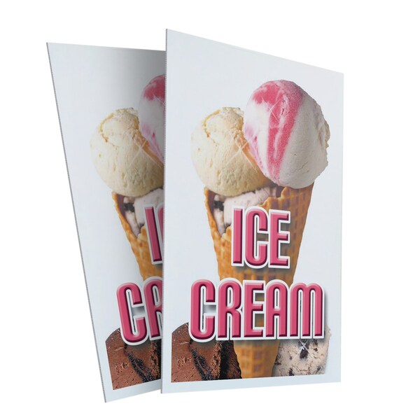 Signmission Ice Cream Old, A-Frame & 2 Sign Inserts, Heavy-Duty Plastic Frame - SBHD-C-2436-ICE CREAM OLD