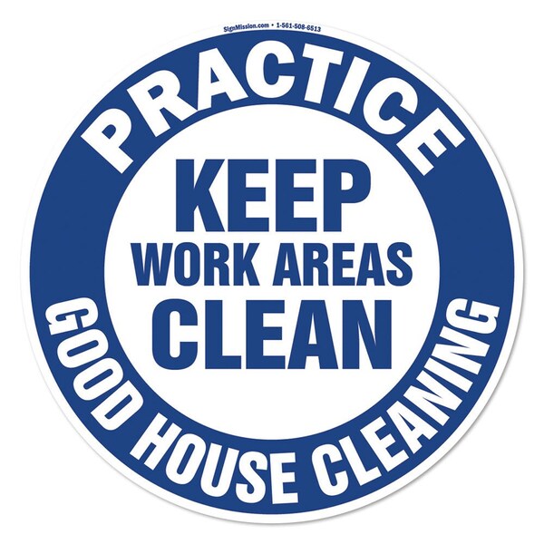 Signmission Keep Work Areas Clean 16in Non-Slip Floor Marker, 12PK, 16 in L, 16 in H, FD-2-C-16-12PK-99919 - FD-2-C-16-12PK-99919