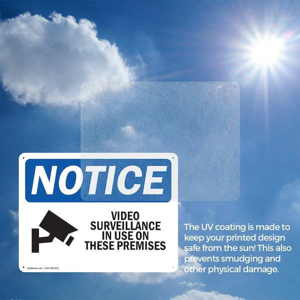 Signmission Video Surveillance In Use On These Premises OSHA Notice Sign, Aluminum, 18in W x 12in L, 2PK - OS-2PACK-NS-A-1218-L-16813