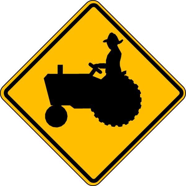 Lyle Farm Equipment Pictogram Traffic Sign, 24 in H, 24 in W, Aluminum, Diamond, No Text, W11-5-24HA - W11-5-24HA