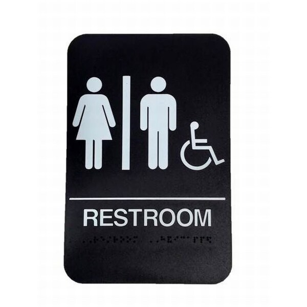Don-Jo Men / Women / Handicap ADA Black Bathroom Sign - HS909032