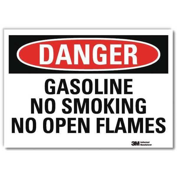 Lyle Danger No Smoking Sign, 10" H, 14 in W, Reflective Sheeting, Horizontal Rectangle, U3-1534-RD_14X10 - U3-1534-RD_14X10