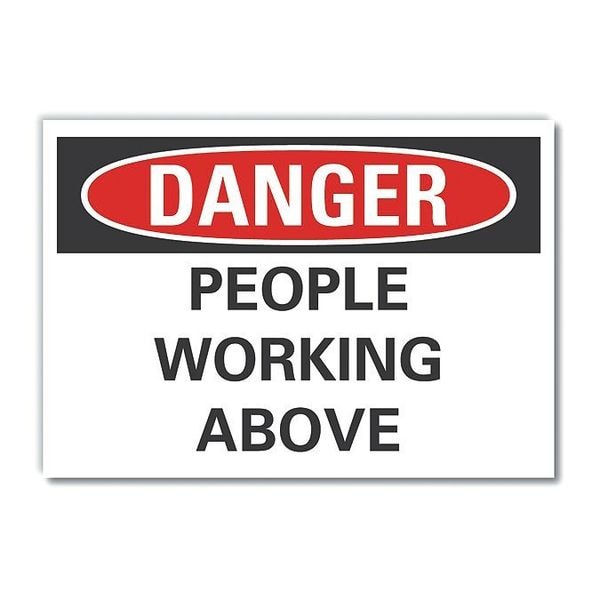 Lyle Danger, People Working Above, 7 in W x 5 in H, , Reflective Sheeting, LCU4-0436-RD_7X5 - LCU4-0436-RD_7X5