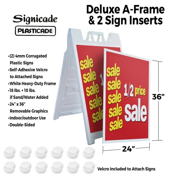 Signmission Used Car Sale, A-Frame & 2 Decals Installed, Heavy-Duty Plastic Frame - SBHD-D-2436-USED CAR SALE