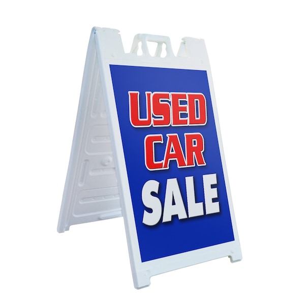 Signmission Used Car Sale, A-Frame & 2 Decals Installed, Heavy-Duty Plastic Frame - SBHD-D-2436-USED CAR SALE
