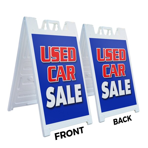 Signmission Used Car Sale, A-Frame & 2 Decals Installed, Heavy-Duty Plastic Frame - SBHD-D-2436-USED CAR SALE