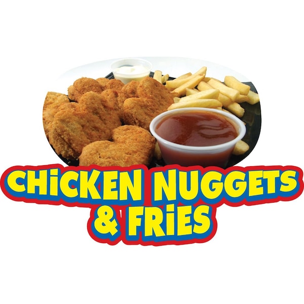 Signmission Safety Sign, 9 in Height, Vinyl, 6 in Length, Chicken Nuggets & Fries, D-DC-24 - D-DC-24-CHICKEN NUGGETS & FRIES