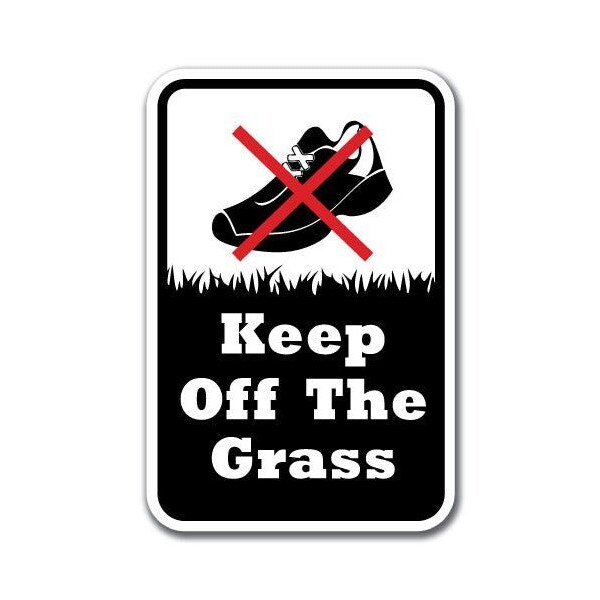 Signmission 18 in Height, 0.12 in Width, Aluminum, 12" x 18", A-1218 Keep Off Grass - KOG - A-1218 KEEP OFF GRASS - KOG