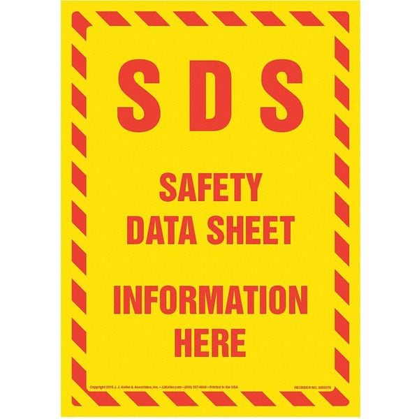 Jj Keller SDS Information Here-Chemical, 10"x14" - 8001271