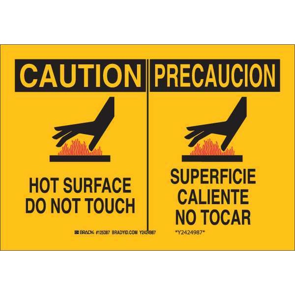 Brady Safety Sign, 7 in H, 10 in W, Polyester, Rectangle, English, Spanish, 125387 - 125387