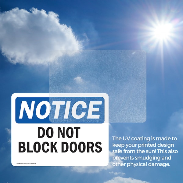 Signmission Do Not Block Doors, 14 in W x Rectangle, Vinyl Decal - OS-2PACK-NS-D-1014-L-11078