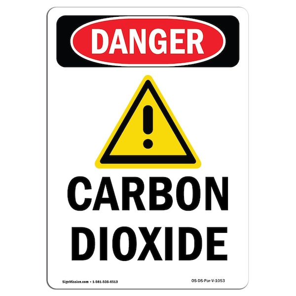 Signmission Safety Sign, OSHA Danger, 14" Height, Carbon Dioxide, Portrait - OS-DS-D-1014-V-1053