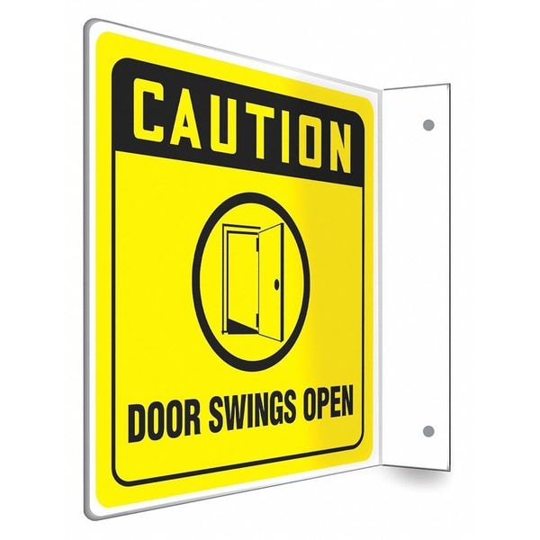 Condor DOOR SWINGS OPEN, 8 in W x 8 in H, L-Shape Projection, PETG, 480W69 - 480W69
