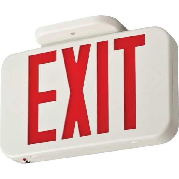 Lithonia Lighting LED Exit Sign, White, 1 or 2 Face(s), LED, Nickel-Metal Hydride - EXRG EL