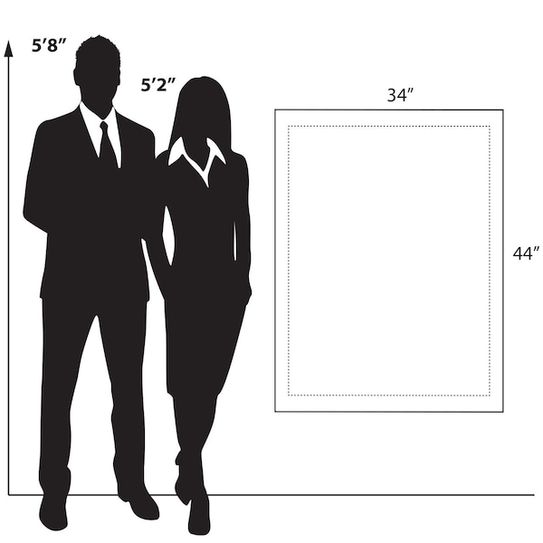 Azar Displays Floating Acrylic Wall Frame with Silver Stand Off Caps: 30" x 40" Graphic Size, Overall Frame Size: 34" x 44" - 105540
