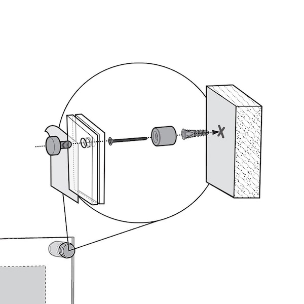 Azar Displays Floating Acrylic Wall Frame with Silver Stand Off Caps: 30" x 40" Graphic Size, Overall Frame Size: 34" x 44" - 105540
