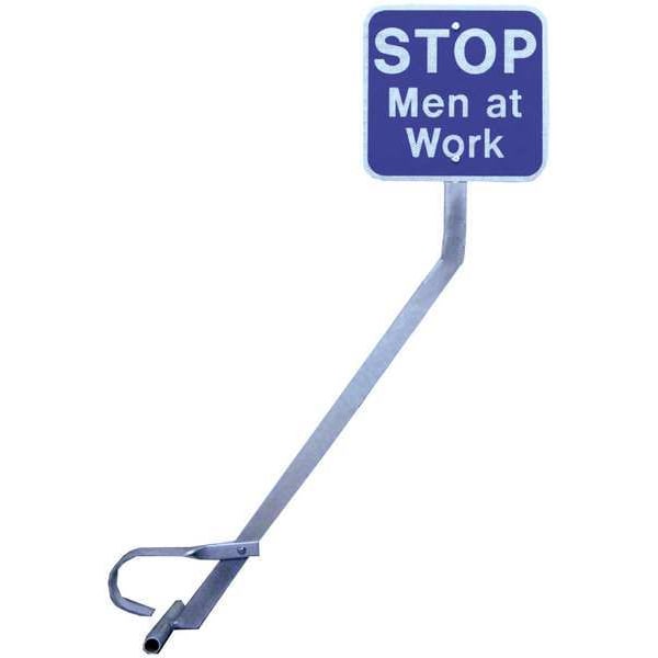 Railhead Gear Railroad Stop Sign, 12" W, 12" H, Aluminum, Blue, White - ECON CLAMP SS