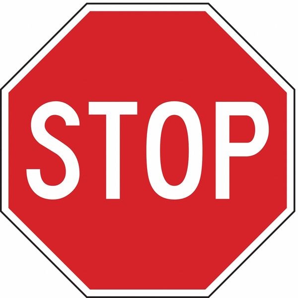 Lyle Stop Sign, 30" W, 30" H, Aluminum, Red - R1-1-30HA