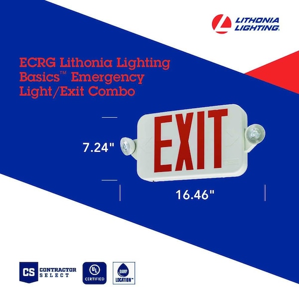 Lithonia Lighting Lithonia Lighting Switch Hardwired LED White Exit Sign and Emergency Light - 269XVW