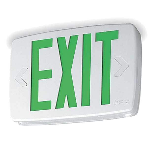 Lithonia Lighting Exit Sign, White, 1 Face(s), LED, Universal Mount, Nickel Cadmium - LQM S W 3 G ELN 120/277M6