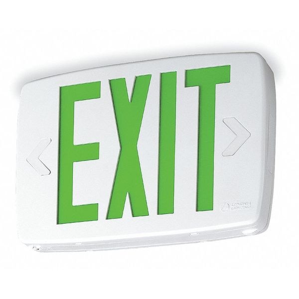 Lithonia Lighting Exit Sign, White, 1 Face(s), LED, Universal Mount, Nickel Cadmium - LQM S W 3 G ELN 120/277M6