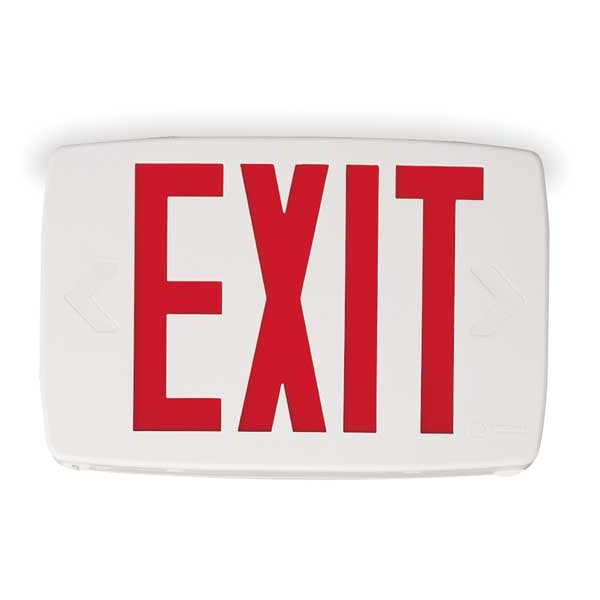 Lithonia Lighting Exit Sign, White, 1 Face(s), LED, Universal Mount, Not Battery Powered - LQM S W 3 R 120/277 M6