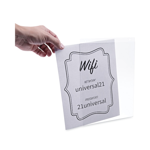Universal Wall Mount Sign Holder, 8 1/2" x 11", Vertical, Clear, PK2 - UNV76882